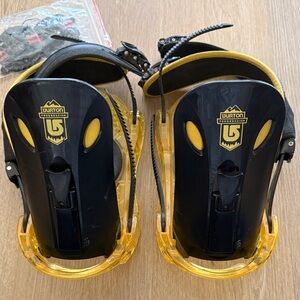 Burton Black and Yellow Snowboard Bindings